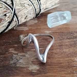 sterling silver 925 boho zig zag squiggle ring